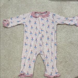 Pink Ballerina Print Kids One Piece